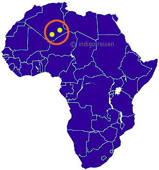 Karte Jeeptour Djanet-Tamanrasset, Algerien